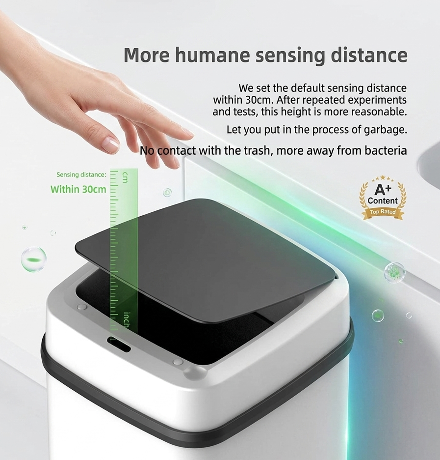 Household Fully Automatic Induction Smart Trash Can With Lid