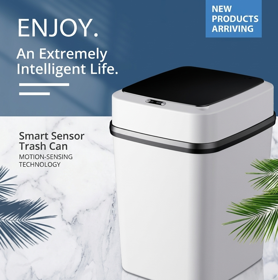 Household Fully Automatic Induction Smart Trash Can With Lid